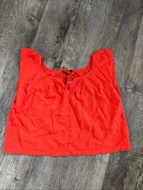 Banana Republic Linen-Blend Tied Popover Top